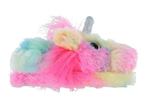 Image of K Collection Girls Novelty Soft 3D Rainbow Unicorn Plush Slippers - Sizes 9-2 Kids / 3-8 Ladies Mini Me Mother Daughter Matching Gift (5-6 UK, Rainbow Unicorn Slipper)