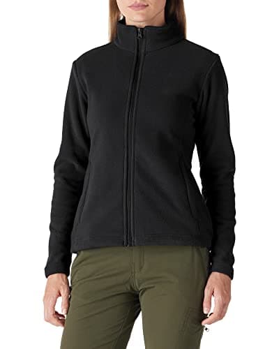 Image of Outdoor Ventures Womens Fleece Jackets Ladies Lightweight Warm Full Zip Coat Soft Outerwear Running Jacket With 4 Large Pockets Black 3XL