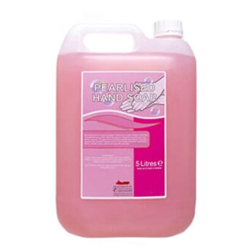 Image of We Can Source It Ltd - 5 Litre Pearlised Hand Soap with Pleasant Pear Scent – Pink Liquid Soap for Daily Handwashing – Ideal for Homes, Offices, Restaurants, Schools & Commercial Washrooms