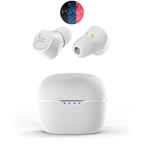 Image of WESC True Wireless Headphones, Bluetooth Earphones with LED Wireless Charging Case, 20Hrs Playtime, Touch Control, IPX4 Water Resistant Earbuds - White