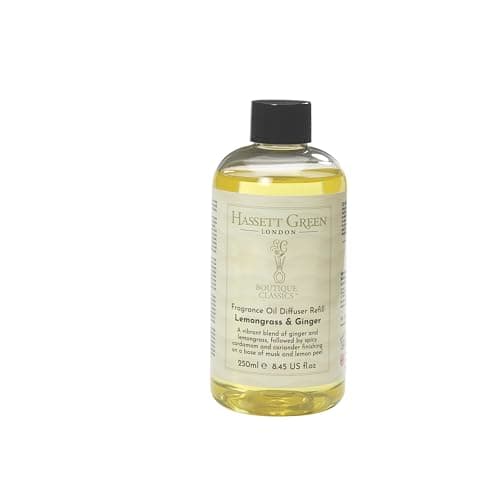 Image of Hassett Green London Boutique Classics Lemongrass & Ginger - Fragrance Oil Reed Diffuser Refill - Larger Size 250ml Bottle