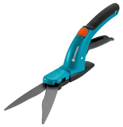 Image of GARDENA Comfort Grass Shears: high Shear with Serrated Cutting Blade, Non-Stick Coating, Runner for a Constant Cutting Height, Ergonomic Grip, for Right-Handed (8733-20)