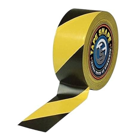 Image of Pro Home Hazard Tape Warning Barrier Tape black and yellow 50mmx33m Strong Adhesive Safety Floor Marking Caution Warning Social Distancing Tape Indoor/Outdoor All-Weather (1, 50mmx33m)