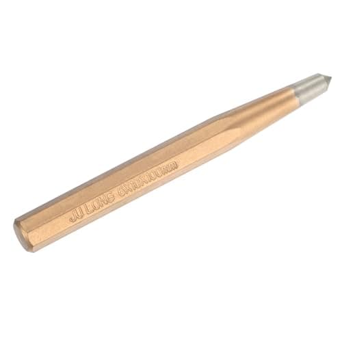 Image of M METERXITY Center Punch 6mm Shank Point, 10x100mm Alloy Steel Center Punch Tool, Impact Resistant Metal Punch Center for Mark/Drilling/Punching/Scribing/Locator/Starting Nail [Golden]
