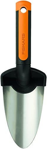 Image of Fiskars Premium Planters Trowel, Length: 28 cm, Stainless Steel Trowel, Black/Orange, 1000726