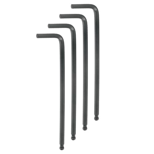 Image of sourcing map 4pcs Ball End Hex Key Wrench 3/16" L-Shape Long Arm Hexagon SAE Wrenches Chrome Vanadium Steel Repairing Tool for Home Repair Black