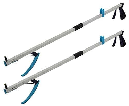 Image of Grabber Tool 26" Stick Strong Grip - 2 Pack - Aluminum Claw, Magnetic Tip, Lightweight Foldable, Reacher Pickup Tool, Gripper Grabbers for Elderly Grab it Reaching Tool Trash Picker, Blue, by Luxet