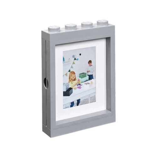 Image of LEGO Picture Frame for Photos 10x15 cm GREY| Stylish and Fun Photo Frame for Kids, Family and Bedroom Decor | Perfect Frame for Wall Art, Living Room Decor, Room Accessories & More
