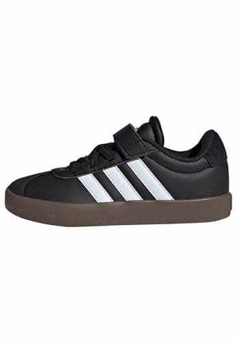 Image of adidas Unisex Kids VL Court 3.0 Hook and Loop Shoes Kids, Core Black/Cloud White/Core Black, 2 UK