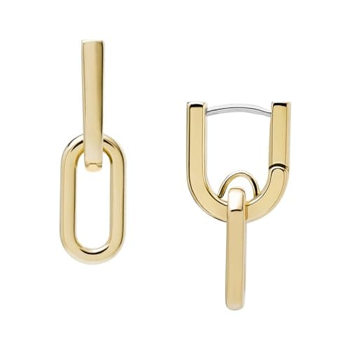 Image of Fossil Women's Gold tone stainless Steel with hoop closure Earrings