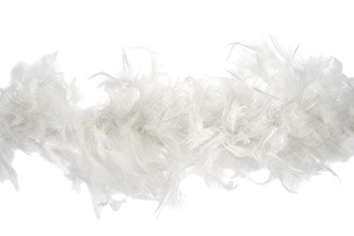 Image of Trimits Marabou Feather Boa, 1.8m x 12cm, Fancy Dress for Parties, Festivals, Pride, Hen Do, Stag Do, Halloween, Christmas, White
