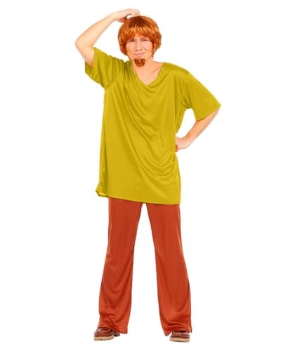 Image of Funidelia Official Shaggy Costume - Scooby Doo for Men, Includes Shirt, Pants, Wig and Goatee - Outfit for Adults for Parties, Carnival and Halloween - Size M-L Green