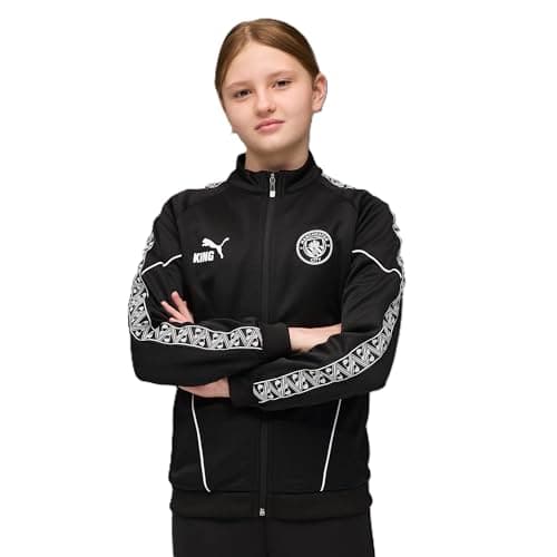 Image of PUMA Manchester City Kids Pre-Match King Anthem Jacket - Black - Size:5/6 Years
