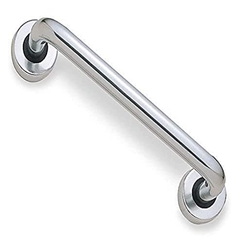 Image of Merriway BH03939 Round Pull Handle with Roses Concealed Fix 300mm 12 inch - Polished Aluminium , Grey