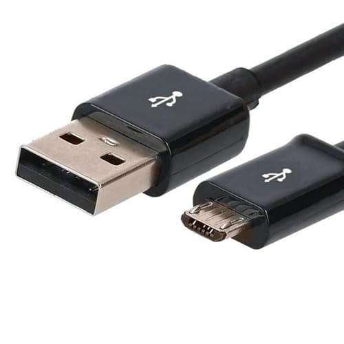 Image of 2 Meter Replacement Black USB Charger Fast Charging Data Sync Cable Lead Compatible With Doro 1360 1370 5030 6520 611 GSM Mobile Phone