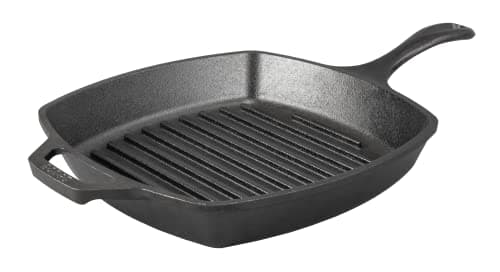 Image of Lodge Pre-Seasoned Cast Iron Grill Pan Fat-Free Fryer for Indoor and Outdoor Use. Induction Skillet. Oven, Grill and Metal Utensil Safe Grilling Pan Griddle Pan. Made in The USA. 26.6 cm/10.5 inch