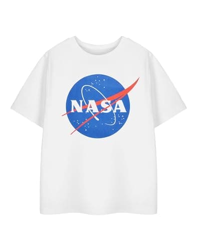 Image of NASA Classic Logo Unisex Kids White Short-Sleeved T-Shirt | Official Graphic Tee for Children | Space Exploration Theme Apparel for Boys and Girls | Astronomy Merchandise Gift