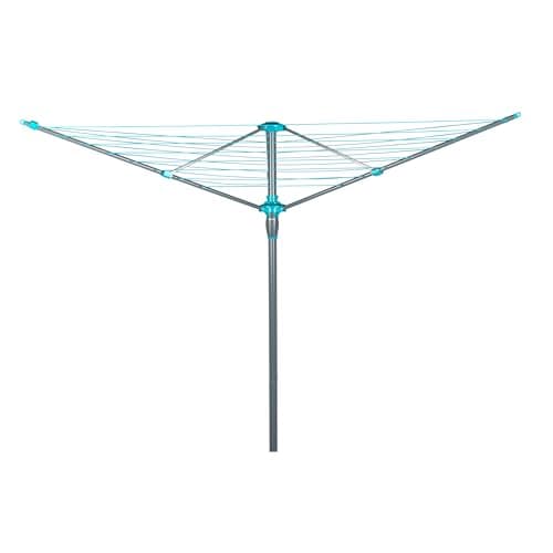 Image of Beldray 30 Meter Clothes Airer - Rotary Clothes Dryer, Easy to Install, Plastic Ground Spike, Hanging Hooks for Holding Extra Items, Fits Multiple Loads, Rotating Umbrella System, 1.8 x 2.2 m