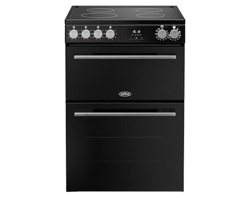 Image of Belling 60cm wide Double Oven BEL FSA VISION 60Ei Electric Cooker with Induction Hob - Black/Silver Steel - A Rated
