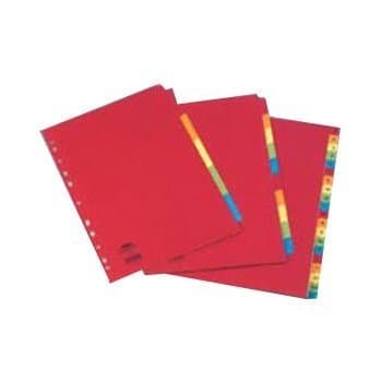 Image of Concord Bright Subject Dividers Europunched 10-Part A4 Assorted Ref 50899 (50899)