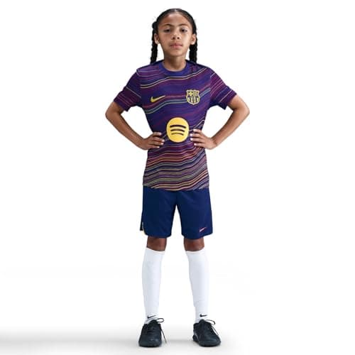 Image of FC Barcelona Academy Pro Home Nike Dri-FIT Older Kids' Short Sleeve Pre-Match Football Top HJ8070