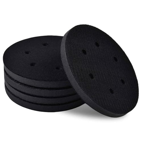 Image of SPEEDWOX 5pcs 6-Inch 6 Holes Interface Pad Hook and Loop Backing Pad Sponge Cushion Buffing Backing Pads Soft Density Interface Buffer Pad Sanding Pads Backing Pads Foam Sanding Pads