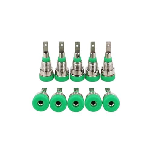 Image of 10Pcs Brass 2mm Small Size Banana Female Jack Panel Mount Test Socket Connector(Green)