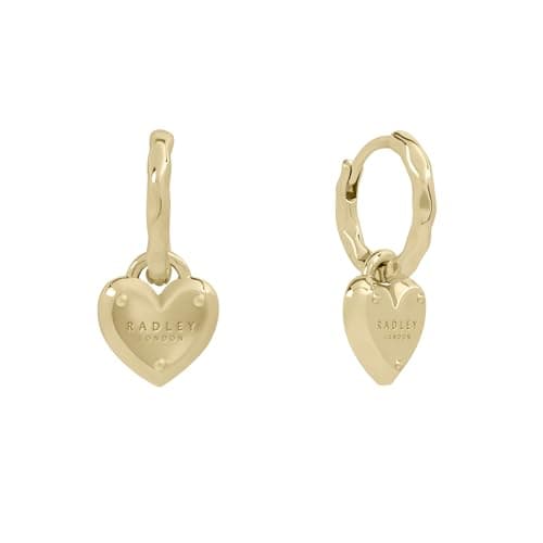 Image of Radley Women's Gold Plated Padlock Heart Charm Hoop Earrings RYJ1444S