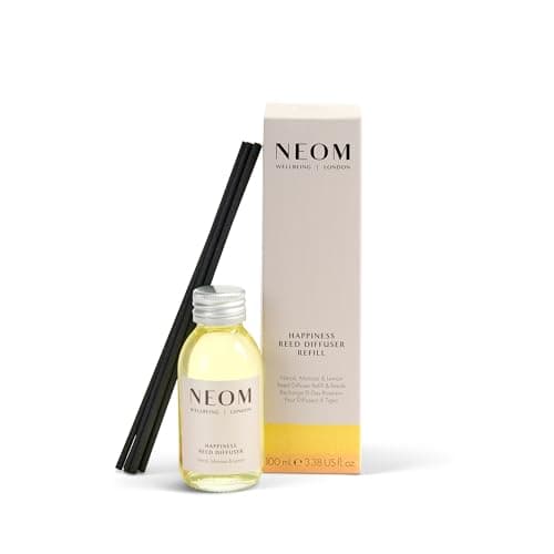 Image of NEOM Happiness Reed Diffuser Refill, 100ml | Neroli, Mimosa & Lemon I 100% natural fragrances for 12 weeks I Pure essential oils I Boost your mood