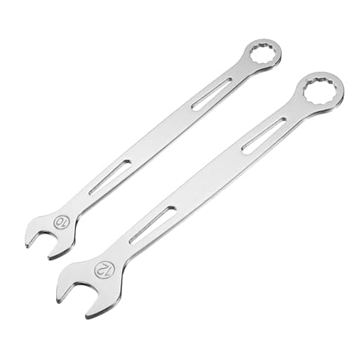 Image of sourcing map 2Pcs Combination Wrench 10mm/12mm Metric Super Thin 12-Point Box and Open End Chrome Vanadium Steel Double Ended Spanner Tool for Automotive Furniture Machinery DIY Repair, Silver