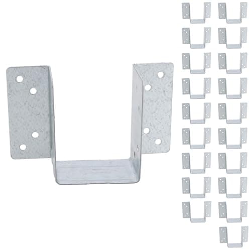 Image of Mini Timber Wood Joist Hanger 50mm Decking Loft Galvanised Beam Holder 20PK