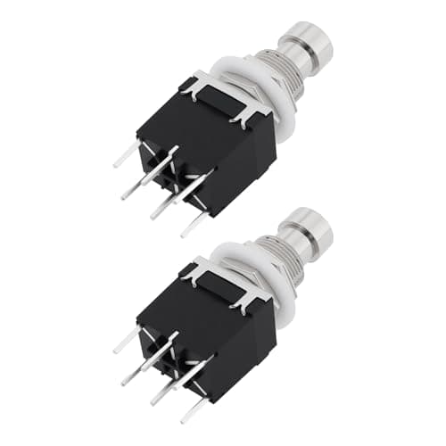 Image of ECSiNG 2pcs 6Pin Electric Guitar Effect Pedal Switches PBS-24-202P Bypass ON/ON DPDT Latching Stomp Foot Switch AC 250V/2A 125V/4A