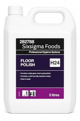 Image of Clean Floor Polish H24 5 Litres - Durable Floor Polish that Restores Shine and Protects Surfaces - Ideal for Commercial and Home Use, Leaving Floors Smooth and Glossy