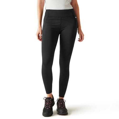Image of Regatta Womens Holeen Pro Compression Leggings Tummy Control Stretch Sports Gymwear Black