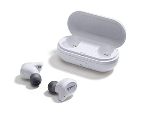 Image of Boya Wireless Headphones - Bluetooth 5.0 Headphones - 6H Playtime Deep Bass - Stereo Sound True Wireless Earphones - Portable Charging Case - White Earbuds