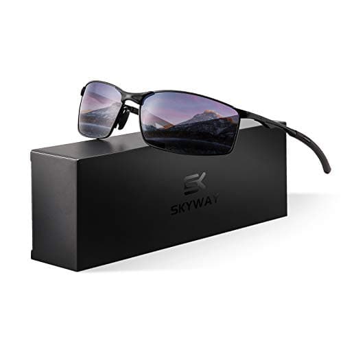 Image of SKYWAY Mens Sunglasses Polarized for Outdoor Sports Metal Frame Cycling Glasses UV400 Protection, Anti Glare, Reduce Eye Fatigue