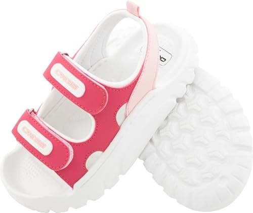 Image of Cressi since 1946 - Tabby Kid Sandals - Stylish, Lightweight, Sporty Beach Sandals for Children, Double Velcro Strap, Ideal for Home, Beach, Pool and Walking - Fuchsia/Pink - 24 EU_7 UK Child
