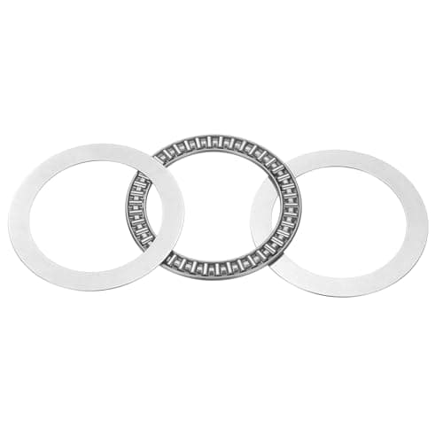 Image of sourcing map AXK75100 Thrust Needle Roller Bearings with 2 Washers, Chrome Steel Needle Roller Bearings, ID 75mm, OD 100mm, Thickness 6mm