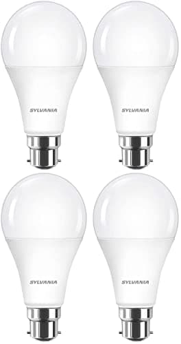 Image of SYLVANIA GLS Frosted LED Light Bulb, B22, 14W, 1521 Lumens, Warm White 2700K - 4 Pack
