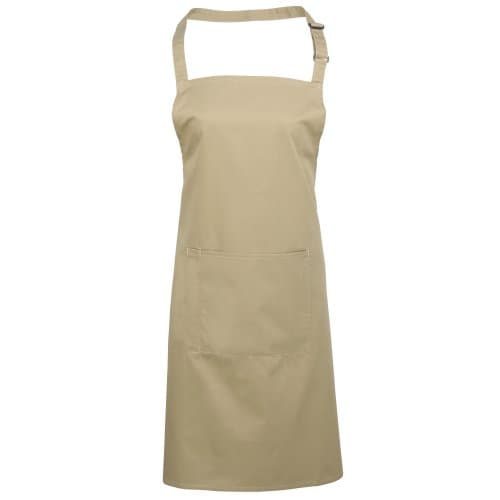 Image of Premier Ladies/Womens Colours Bip Apron With Pocket/Workwear (One Size) (Khaki)