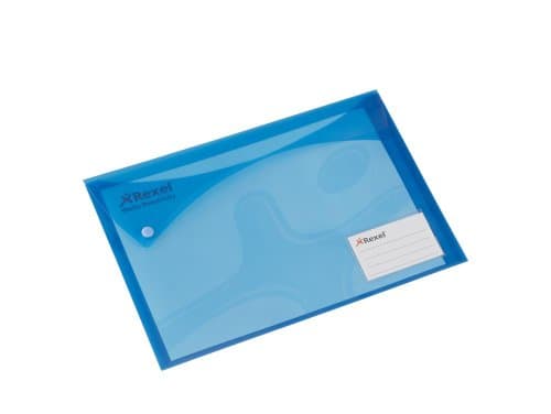 Image of Rexel Carry Folders Xtra Landscape Extra Back Pocket and Card Holder A4 Blue Ref 2101160 [Pack of 5]