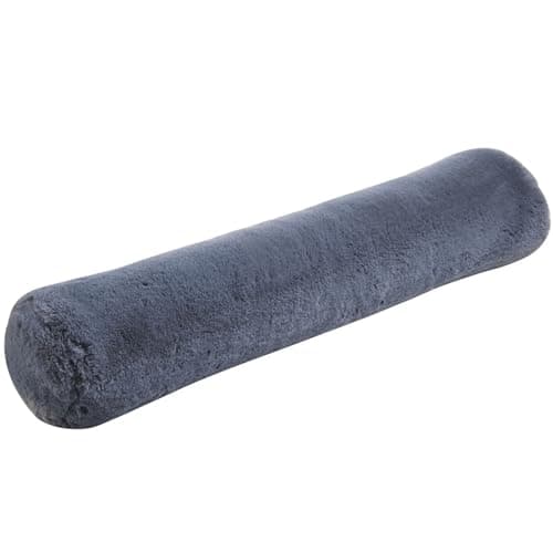 Image of Jansons Direct Linens Faux Rabbit Fur Draught Excluder in Dark Grey 90cm x 20cm