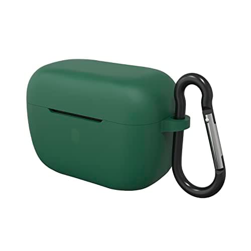 Image of Geekria Silicone Case Cover Compatible with Sennheiser CX 500BT True Wireless Earbuds, Earphones Skin Cover, Protective Carrying Case with Keychain Hook, Charging Port Accessible (Green)