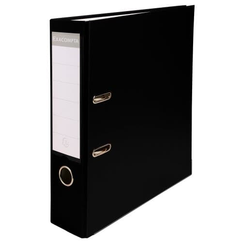 Image of Exacompta - Ref 918401B - PP Lever Arch File - 320 x 290mm in Size, Suitable for Storing A4 Documents, 75mm Spine, Reinforced Finger Pull & Bottom Edge - Black