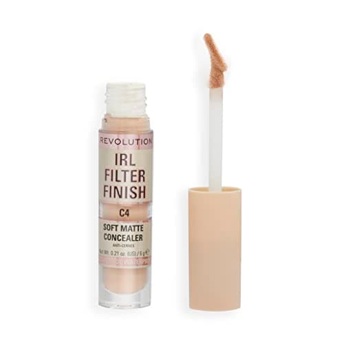 Image of Makeup Revolution IRL Filter Finish Concealer, Medium to Full Coverage, Matte Finish, C4, Light Skin Tones, 6g