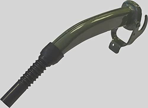 Image of Unibos Jerry Can Spout with Rubber Nozzle | Flexible Tip Oil Petrol Diesel Funnel Metal | Green
