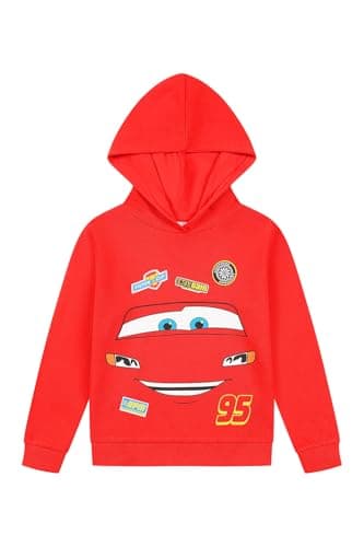 Image of Disney Boys Cars Hoodie Lightning McQueen Hoody for Kids (2-3 Years) Red