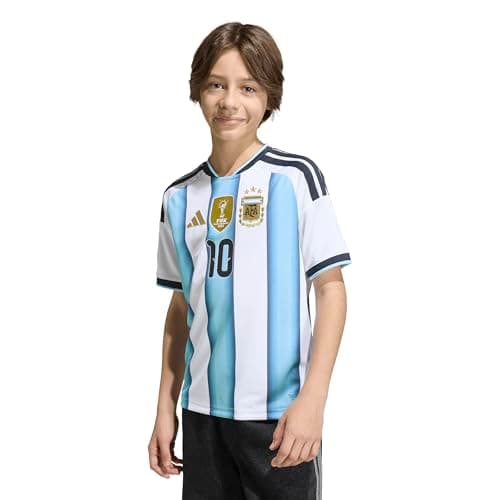 Image of adidas Kids Argentina Home Shirt Messi 2026 Juniors Short White/Blue 7-8 Years