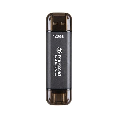Image of Transcend ESD310 128GB Dual USB-C/A External SSD 1050MB/s Ultra-Fast Drive for iPhone 17/16/15, MacBook, iPad & PC | Fast File Transfer TS128GESD310C