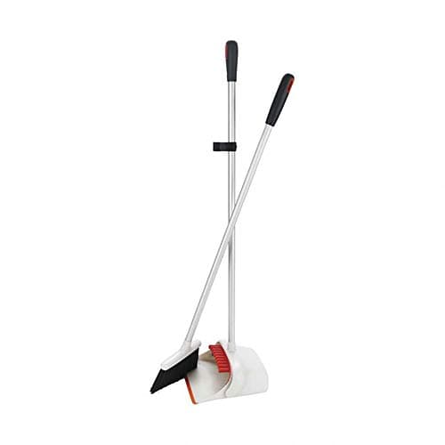 Image of OXO Good Grips Small Standing Broom Set, White/Orange, 9-1/2" x 3" x 38-1/2" h, 1